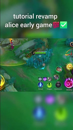 tutorial revamp alice early game💯✅️ #moba5v5English #moba5v5pippin #mobalegends5v5 #shorts