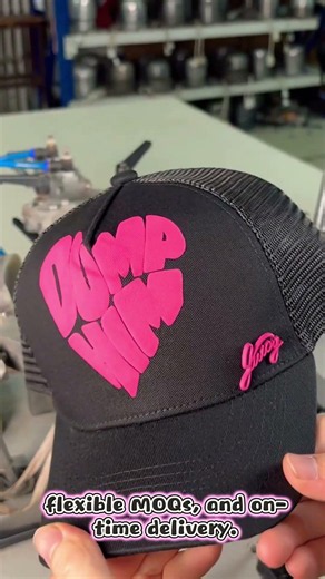 Custom Puff Print Caps with 3D TextureTurn Flat Designs Into 3D Caps#customcaps #hatfactory #caps