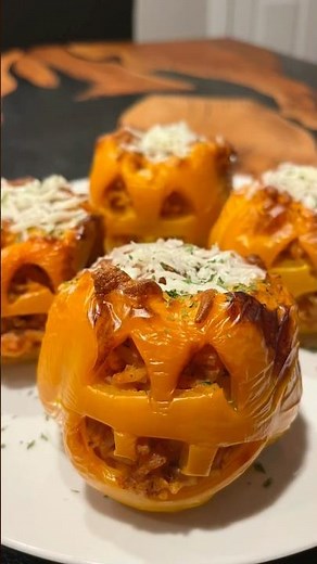 Healthy Halloween Stuffed Peppers