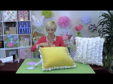 DIY Ribbon Ruffle Pillows