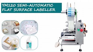 YIMU Manual Flat Labeling Machine Semi Automatic Flat Surface Label Applicator for Cardboard Boxes/Square Bottles/Tin Cans