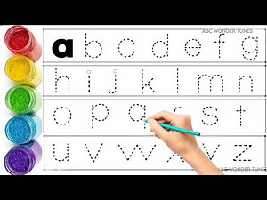 Learn Alphabet, ABC song, ABCD, A to Z Kids rhymes,preschoolers writing practice along dotted lines