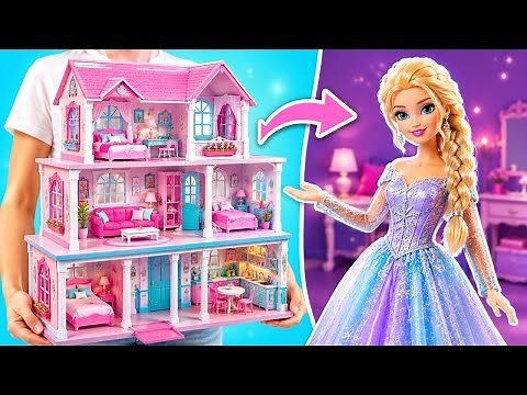 ❄️ DIY Ice Queen Palace! Stunning Mini Dollhouse Makeover