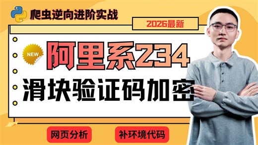 【爬虫逆向】2026最新阿里系234滑块验证码参数加密分析|超详细水果系234网页分析 补环境代码手把手教学|爬虫JS逆向进阶教学