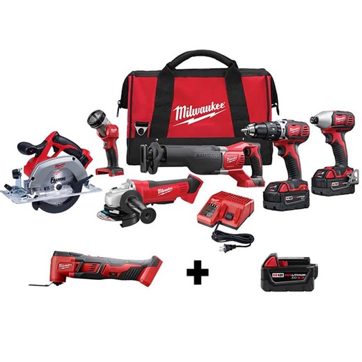 Check The Home Depot's Q&A Before Buying: Milwaukee M18 18V Lithium-Ion Cordless Combo Tool Kit (6-Tool) with M18 Multi-Tool and 5.0 Ah Battery