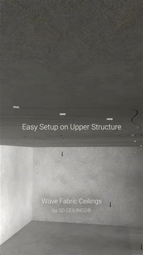 Wave Fabric Ceiling with Integrated Lighting