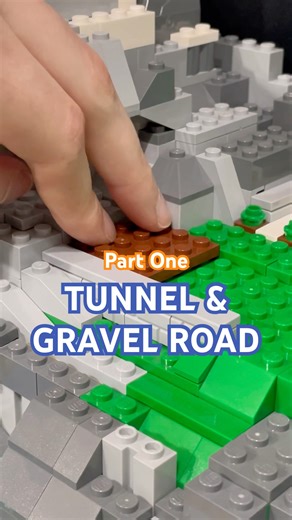 PART ONE: Tunnel And Gravel Road! Access to the rural area. #lego #minicity #satisfying #shorts