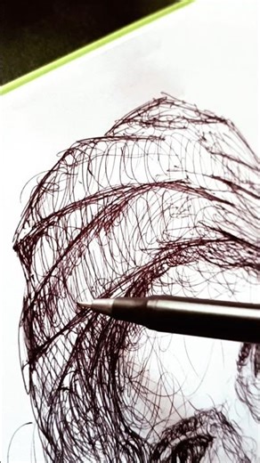 Random Lines, Real Face 😮 #artshorts #artvideo