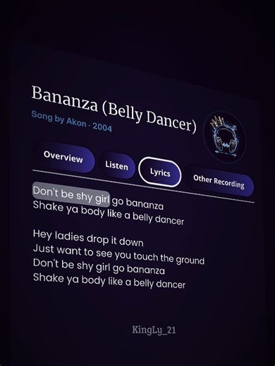 Bananza (Belly Dancer)🎶🎧 #akon #bananza #kinglyrics21 #songlyrics