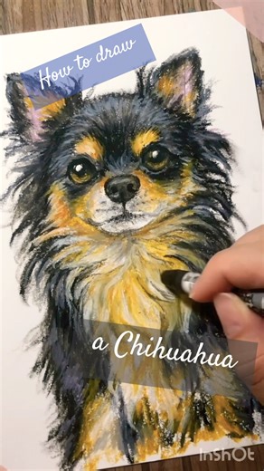 【数十秒で理解できる】チワワを上手に描く方法withクレヨン #drawingtutorial #イラスト #クレヨンアート #犬好きさんと繋がりたい #チワワ #イラストメイキング