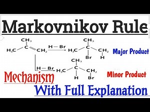 Markovnikov Rule | Class 11 Chemistry | Example | Mechanism|Addition of Unsymmetrical Alkenes