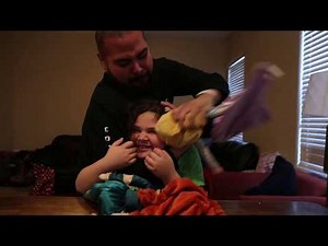 Dad and daughter wrestling (part 1)