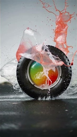 Car tire vs Water Baloon #shorts #asmrvideo