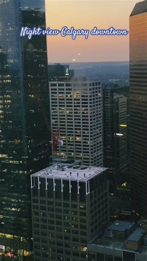 Calgary downtown skyline night view 🇨🇦🍁❤️ #beautifulcanada