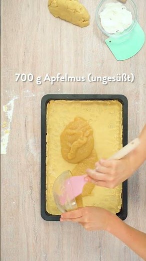 Gedeckter Apfelmuskuchen 🍏 | Apfelmusschnitten | saftig und lecker | Einfach Backen