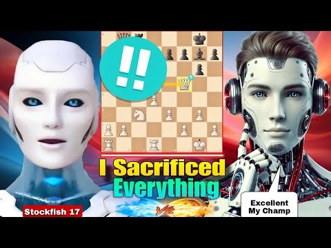 Stockfish 17 BRILLIANTLY SACRIFICED His Queen Against The Strongest Chess Engine | Chess Strategy