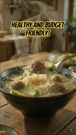 Warm, comforting, and packed with flavor! 🍲✨ This Misua Patola with Meatballs ..#savora #ytviral