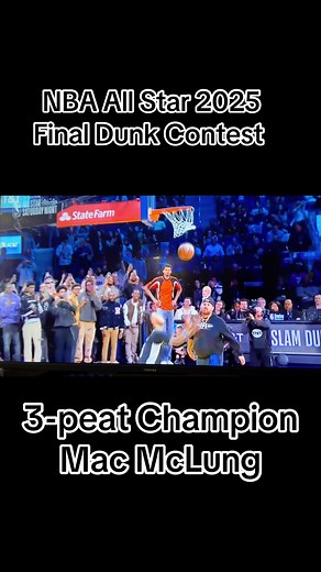 Slam Dunk Contest Finale for NBA ALL Star 2025 - 3 peat Champion Mac McLung