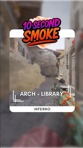 Inferno Arch + Library Smokes | 10-Second Smokes | CS2 Utility Guide