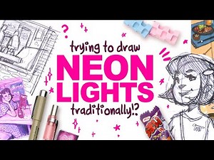 CAN I DRAW NEON LIGHTS WITH MARKERS?! | ZenPop! Japanese Stationery Unboxing