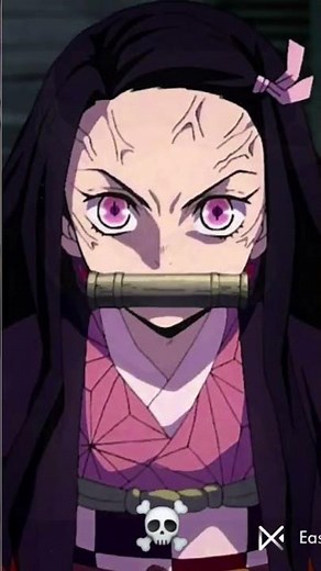 nezuko cute vs angry face editing #anime #demonslayer ☠️🌸