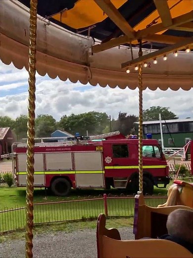 Riding the Victorian Galloper at the Bressingham Steam Museum in Diss in Norfolk. Carousel Ride