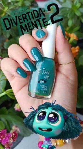 Mood: Invejinha (mas com a unha impecável) 💅🦎 #divertidamente2 #unhas #colorama