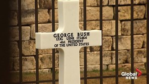 Hundreds wait to pay their respects as President George H.W. Bush’s grave site opens to public