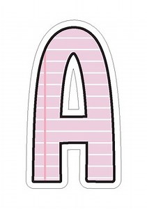 Pink Lined Paper Alphabet & Numbers – Uppercase, Lowercase, 0–9