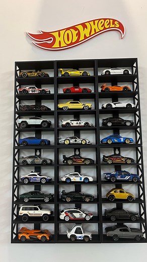 Rolling Metal Collectibles on Instagram: "Showcase your Hot Wheels collection with this modular wall display shelf, designed specifically to hold 5 cars per unit. Each display unit features five individual slots, perfectly sized for standard 1:64 scale cars like Hot Wheels or Matchbox. This shelf is ideal for collectors who want a clean, organized, and expandable way to present their favorite cars. Whether you’re just starting your collection or have hundreds of cars, this system adapts to your