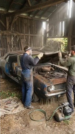 Rust to Showroom 🚗 | Abandoned Classic Car Full Restoration #Shorts