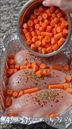 🍗🥕 Baked Garlic Butter Chicken & Carrots