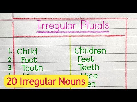 20 Irregular Plural Form | Irregular Plural Nouns | Let's Write