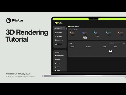 Pictor | 3D Rendering Tutorial 2026 | Decentralized Render Farm
