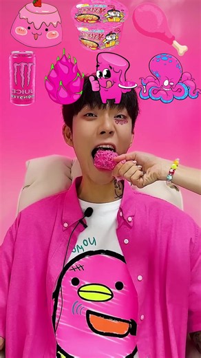 Random Pink Food Mukbang Shorts Compilation
