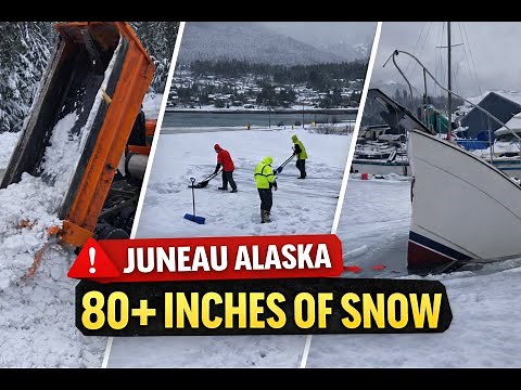 Juneau, Alaska Buried Under 80+ Inches of Snow | Drone Footage