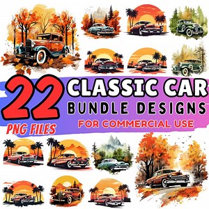 Classic Car PNG Bundle: Retro Auto Clipart (digital Download, Commercial Use) - Etsy