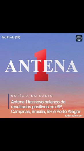 Antena 1 faz novo balanço de resultados positivos em São Paulo, Campinas, Brasília, Belo Horizonte e Porto Alegre A rede liderada pela Antena 1 FM 94.7 de São Paulo, de formato adulto-contemporâneo, atualizou novamente o informe de seu desempenho em audiência que costuma divulgar ao mercado. E novamente a emissora colecionou movimentos positivos com a chegada de novos dados, com avanços em targets de interesse para o perfil da estação e também em filtros gerais de audiência. Foram observados mov