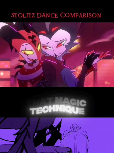 Comparación de animatics de STOLITZ en Helluva Boss