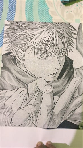 making the sketch of gojo#saturu #gojo #jjk #jujutsu kaisen#sketch