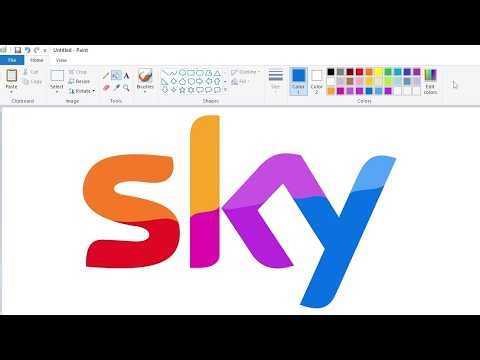 How to draw a Sky Group logo using MS Paint | How to draw on your computer