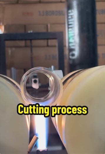 Cutting glass tube #bangkok #thailand #production #malaysia #glassblowing #science #indonesia