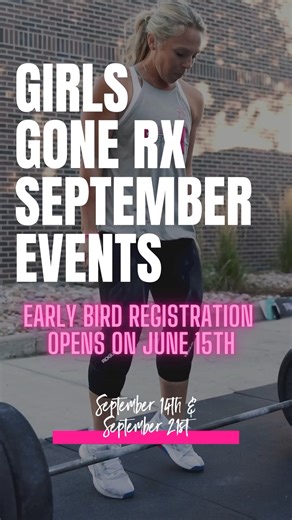 Early bird registration opens June 15th for our September events!  Girls Gone Rx - Teams of 3 Competition  Sept 14th- LAS VEGAS - @crossfitrawappeal BELLINGHAM - @crossfit.x CHICAGO - @cfwarehouse Sept 21st- PITTSBURGH - @t2crossfit DENVER - @backcountrycrossfit Mark you calendars! Save $$ and secure your team spot early  Link in bio  #girlsgonerx #competeforacure #girlsweekend #empower #womenscompetition #ggrx #womenscrossfitcomp | Girls Gone Rx | Facebook