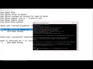 Create Mysql User And GRANT ALL PRIVILEGES