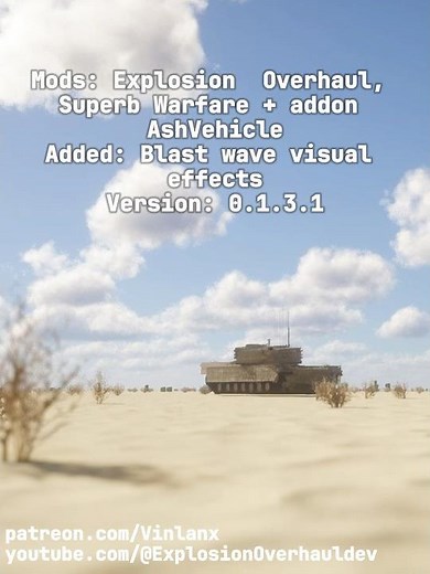 Explosion Overhaul 0.1.3.1 + SuperB Warfare + AshVehicle #minecraft #minecraftmods #mods #mod