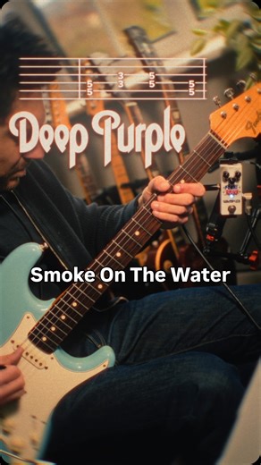 Smoke On The Water - Deep Purple, a guitar tutorial with tabs on screen. Learn how to play the guitar riff, verse and chorus. To get my tone, I’m using the Plexi Drive Mini by @wamplerpedals, who very kindly provided the pedal. #guitarlesson #guitartutorial #guitartabs #ritchieblackmore #deeppurple | LP Guitar Works