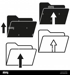 Folder upload icons. Arrow up symbol. Digital file transfer. Document vector illustration Stock Vector Image & Art - Alamy