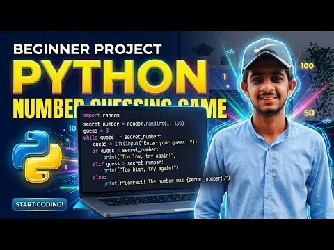 Python Number Guessing Game Totorial | Beginner Python Project Step by Step