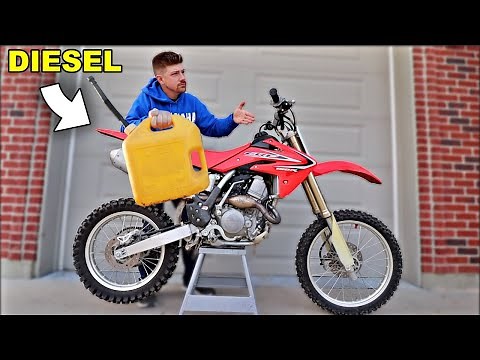 I put DIESEL in a 4 stroke dirt bike and this is what happened...