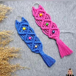 7.7K views · 89 reactions | The cute macrame keychain pattern 殺 Say yes if you like it please 殺 | Home Decoration | Facebook